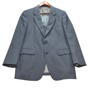 VTG Kingsridge Samuel's Custom Fabric Mens Gray Two Button Blazer‎ Jacket 43L